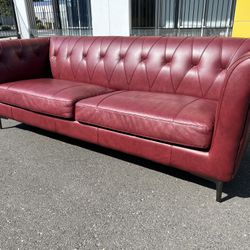 Top Grain Leather Sofa ! Red Leather Couch ! Gemini Leather Sofa ! Real Leather Couch ! Free Delivery