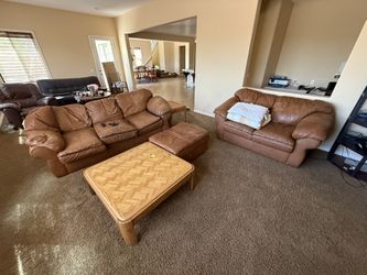 Leather Living Set & Coffee Table