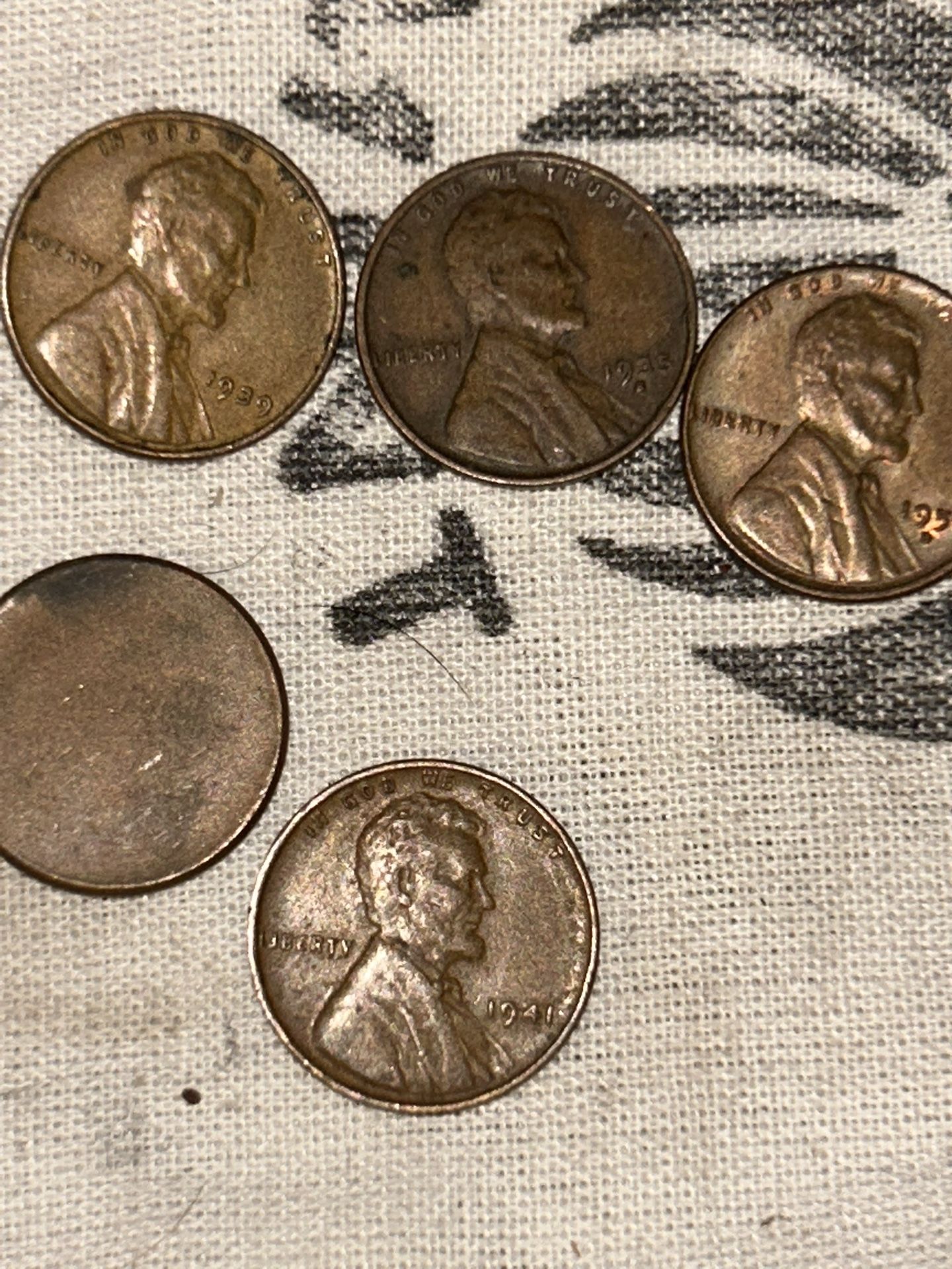 wheat Pennies Ranging From Dates 1931D 1939 Nomad Mark 1941 Old Man 1951 d And b