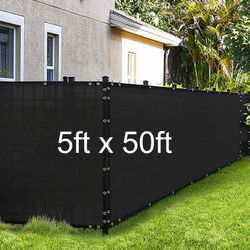 New in box $40 Outdoor 5x50 FT Privacy Fence, Mesh Shade Cover for Garden Wall Yard Backyard
