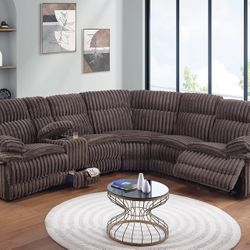 New Corduroy Power Recliner Sectional Couch / Free Delivery 