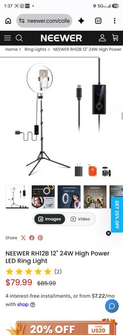 High Power ring light with stand