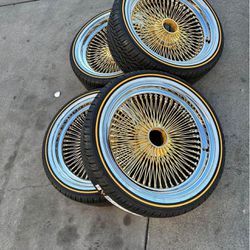 20” gold wire wheels with 245/40R20 vogue tires available with installation mounting and balance we
