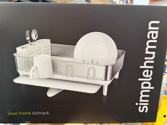SimpleHuman Dish Rack White and Stainless