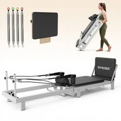 PAETA Pilates Reformer, 86" Foldable Reformer Pilates Machine for Home Use, with Dual Resistance- Springs and Cords, Pilates Equipment for Home Workou