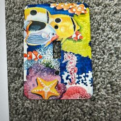 Vintage 1991 Under The Sea Metal Light Switch Cover
