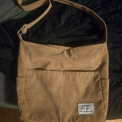 Big Brown Corduroy Shoulder Bag