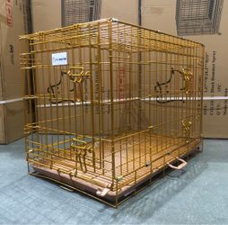New 30” Gold Dog / Puppy Kennels!! With removable tray 🐾🐕🐩