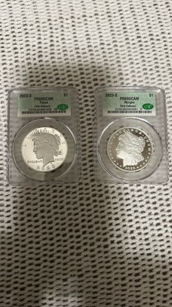 2023 S Pr 69 D Cam Peace Dollar And Morgan Set 