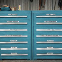 Solid Vintage Metal Tool Cabinet