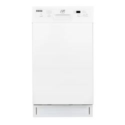 18 in. White Front Control Smart Dishwasher, 120-volt Stainless Steel Tub

