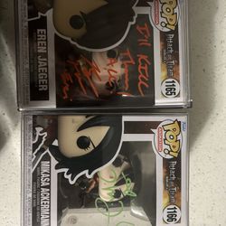Signed Attack On Titan Funko Pops