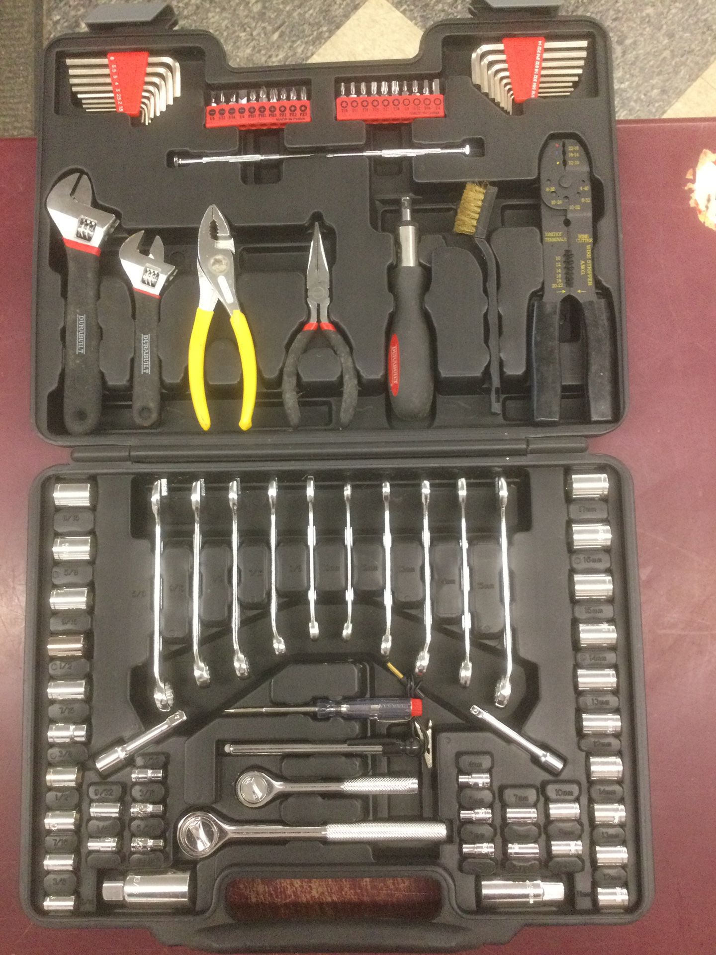 MECHANICS TOOL SOCKET WRENCH SET METRIC / MM AND STANDARD / SAE : Sockets Wrenches Pliers 1/4” 3/8” Drive
