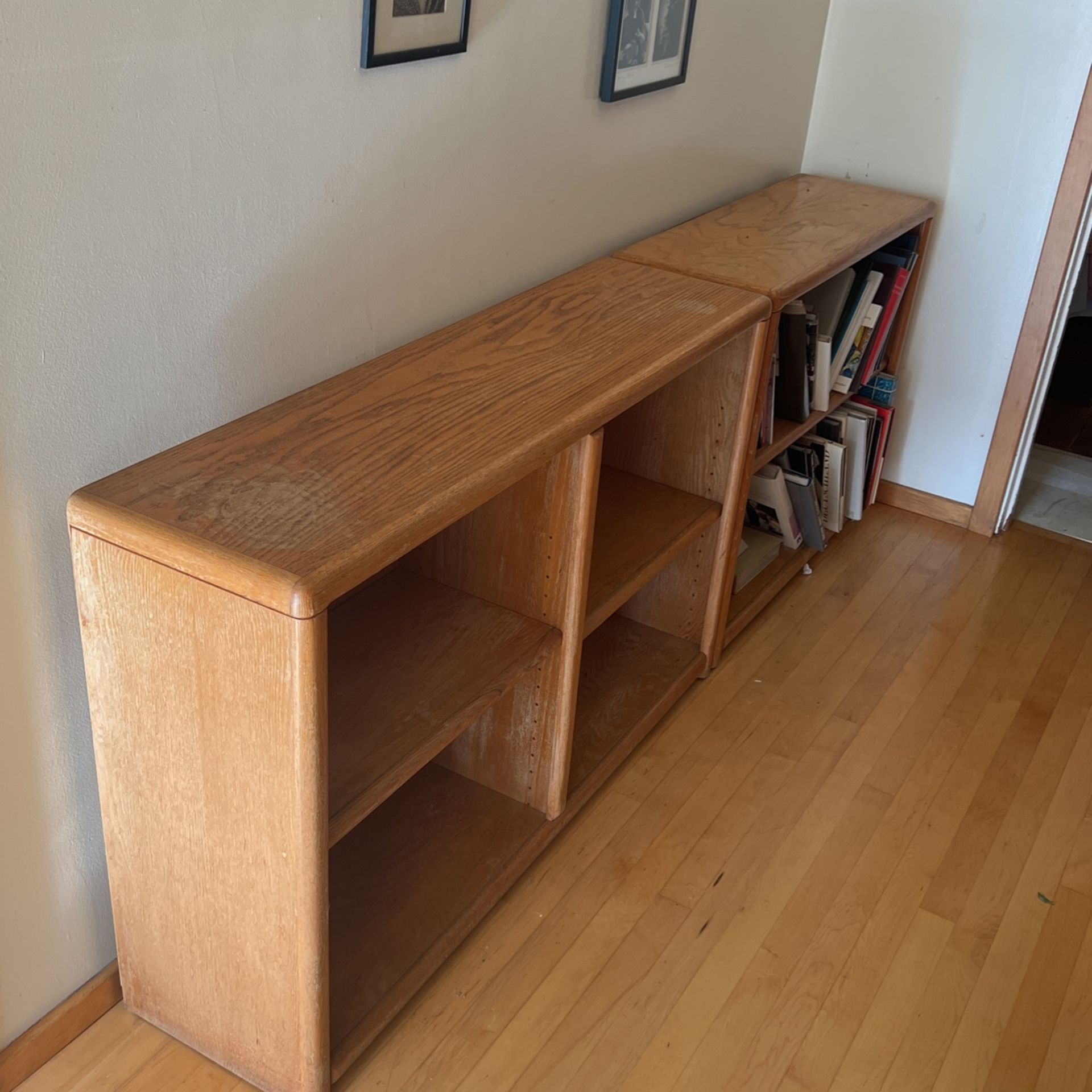Two Solid Short Bookshelves/shelving