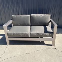 Outdoor Aluminum Loveseat with Cushions