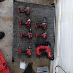 Milwaukee Drills, Impacts, And Packout And Nail guns 