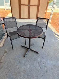 Metal table and chairs