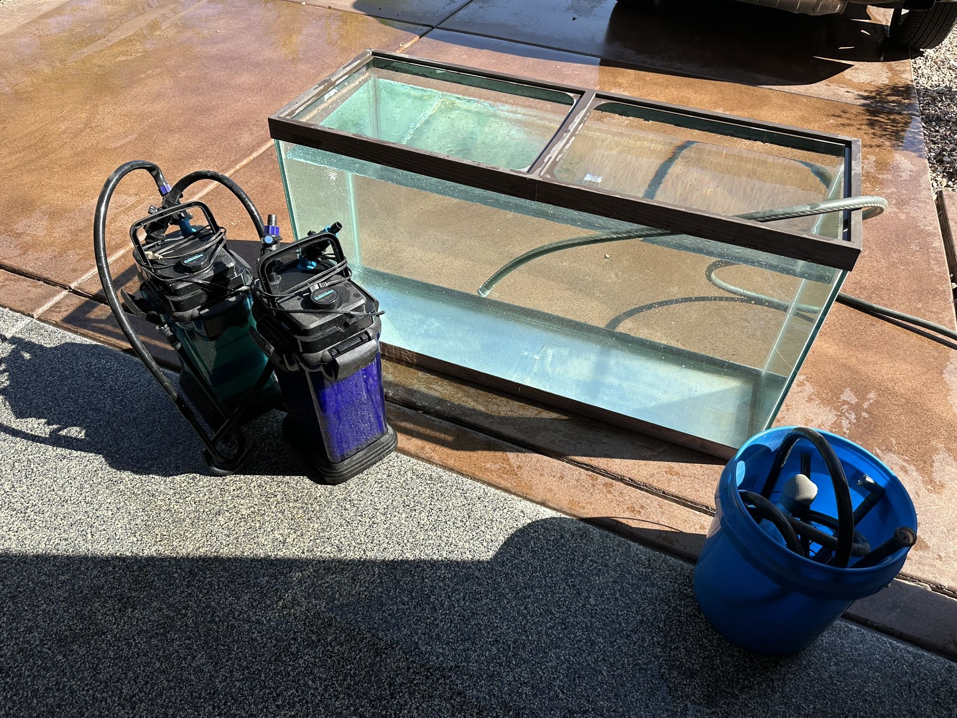 90 Gallon Glass Aquarium & Two Cascade 1200 Canister Filters