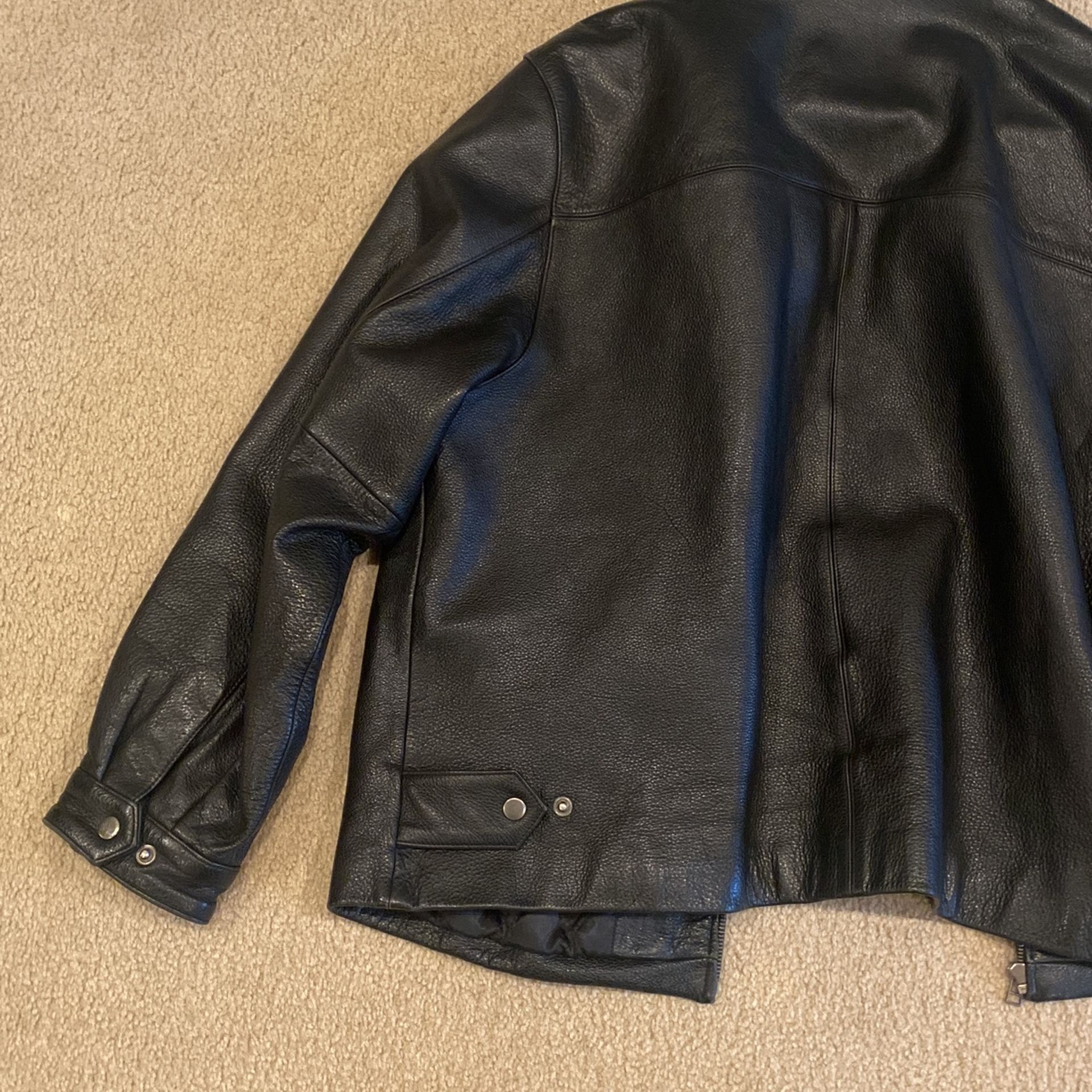 St. John's Bay XL Black Leather Jacket - thefunkyskunk.ie