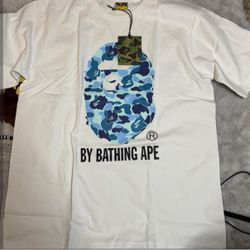 BAPE ABC Camo Ape Head T-shirt White Blue | A Bathing Ape Size L