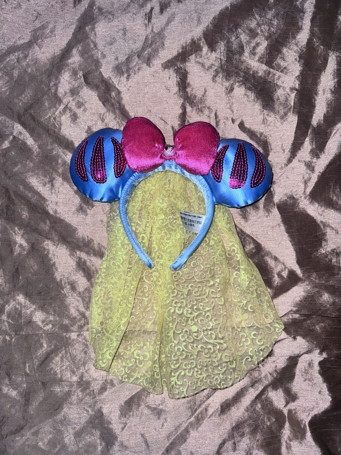 Disney Parks Princess Snow White Plush Minnie Mouse Ears Headband with Veil Disn