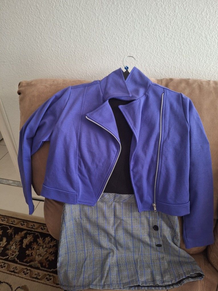 Girls Mini Dress W/ Purple Jacket