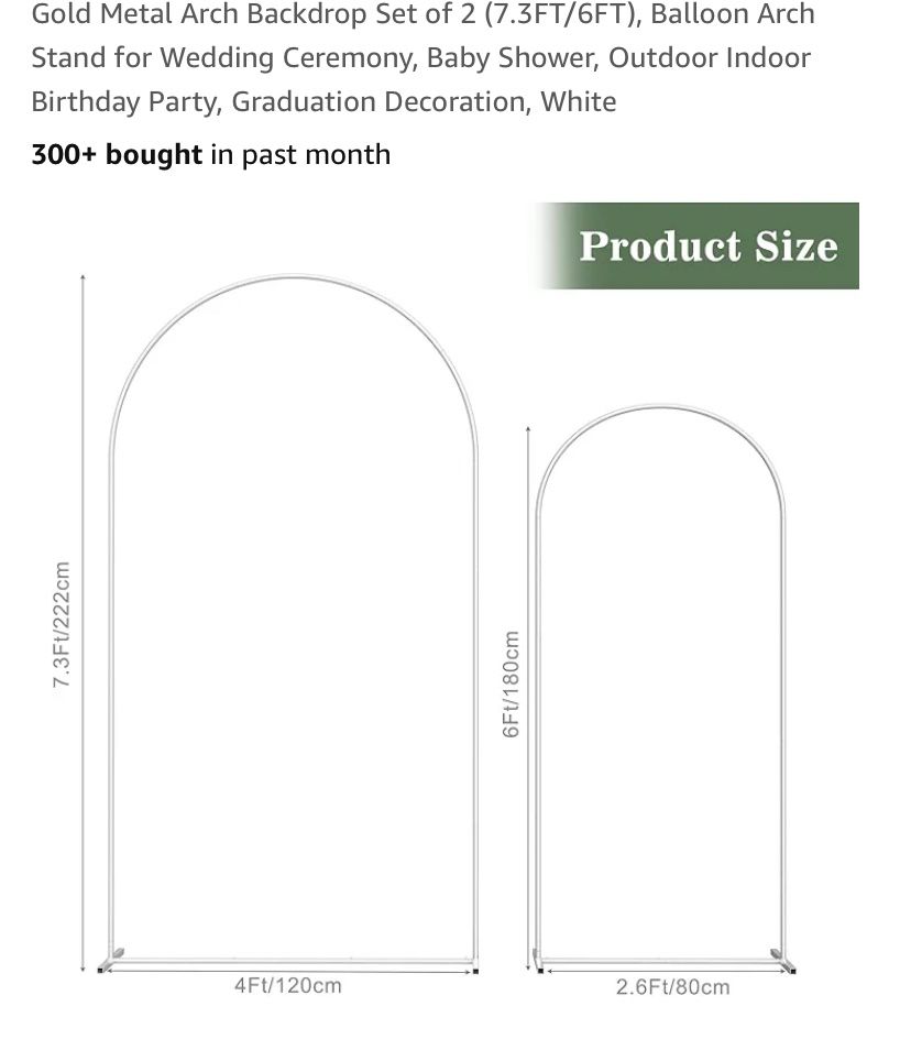2 White Wedding Arches