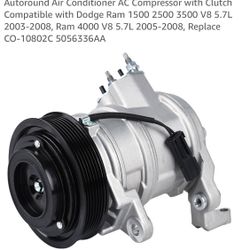 New Air Conditioner, Ac Compressor W Clutch(Dodge Ram)