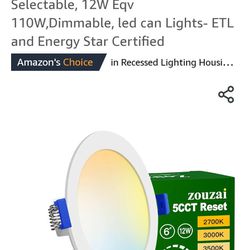 Zouzai  6in 12 Watt Recessed LED Slim panel light