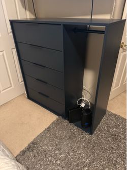 Dresser with Hanging Rack