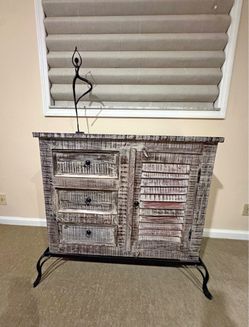 Rustic Farmhouse Distressed Wood Sideboard Cabinet