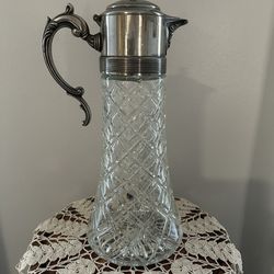 Crystal Silver Plate Pitcher
