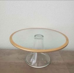 8” Gold Rim Glass Cake Stands – Wedding & Dessert Display