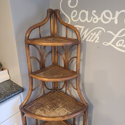 Rattan Corner Shelf Unit 5-Tier