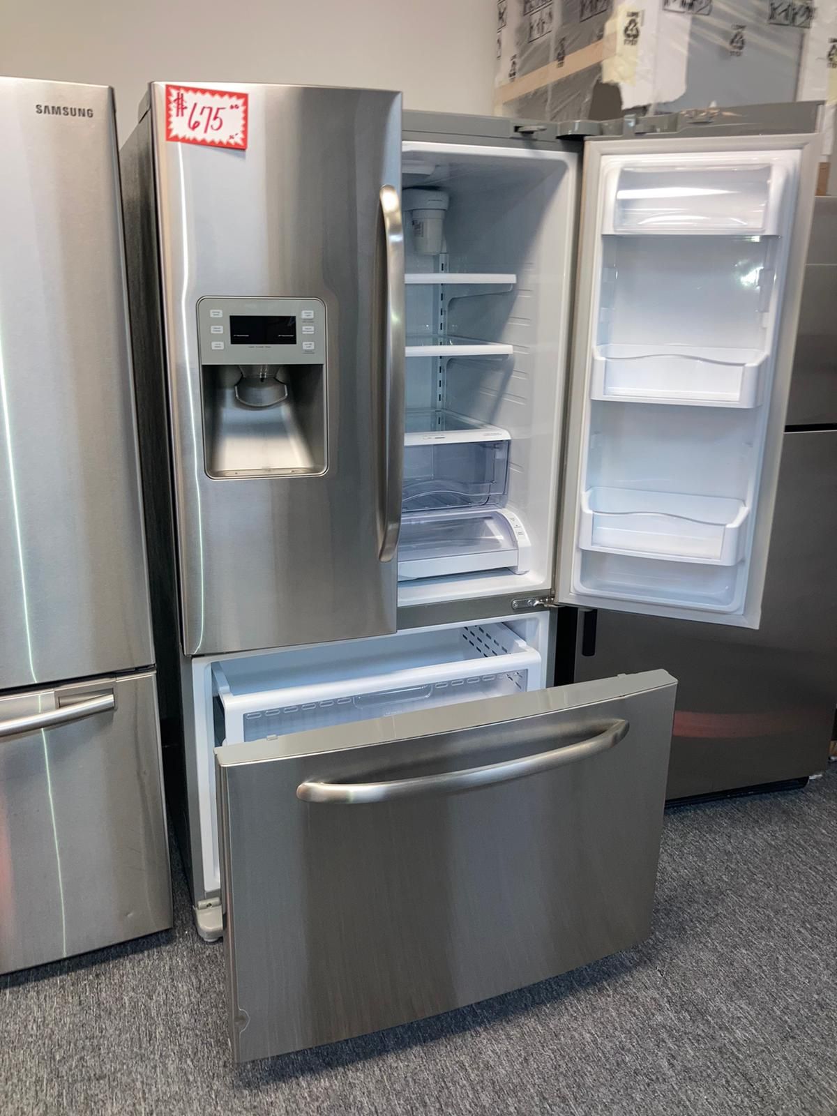 French door fridge in excellent condition with 4 months warranty stainless steel