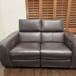Brown Leather loveseat 