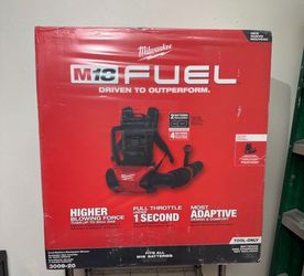 Milwaukee M18 FUEL dual battery backpack blower, model 3009-20. Tool-only, batteries and charger not included. New in sealed box.
