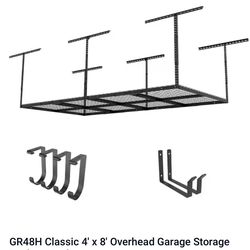 NEW IN SEALED BOX Fleximounts GR48H (Classic 4' x 8' Overhead Garage Storage Rack with Hooks