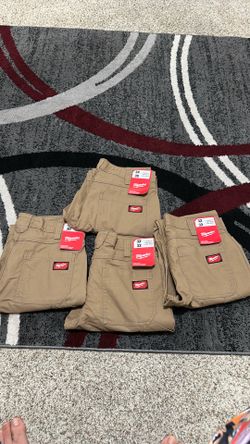 Milwaukee Men's 32 in. x 32 in. Khaki Cotton/Polyester Work Pants