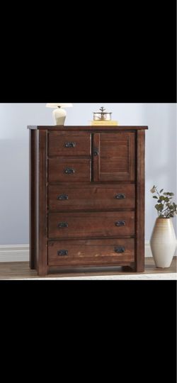 Rustic dark wood dresser