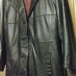 Black Coat 100% Leather 