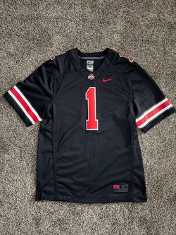 Mens Nike Ohio State OSU Buckeyes Blackout Dark Night Football Jersey #1