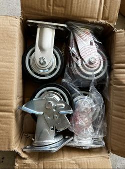 Phenolic Wheel Casters 5" x 2" Heavy Duty 2 Swivel and 2 Non-Swivel