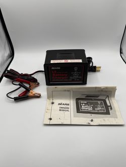 Vintage Sears 1.5 Amp 12 Volt Battery Charger Model Bc-1-91305 Tested Works