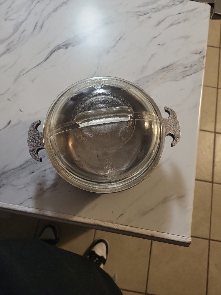 Guardian Service Collectible Cookware 6.25" Hammered Aluminum With Decorative Glass Top