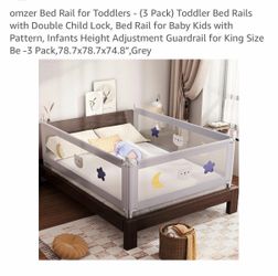 Omzer Toddler Bed Rail 3-Pack Grey