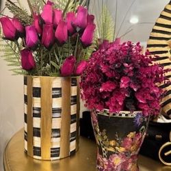 Beautiful gorgeous flowers with the beautiful vases for both