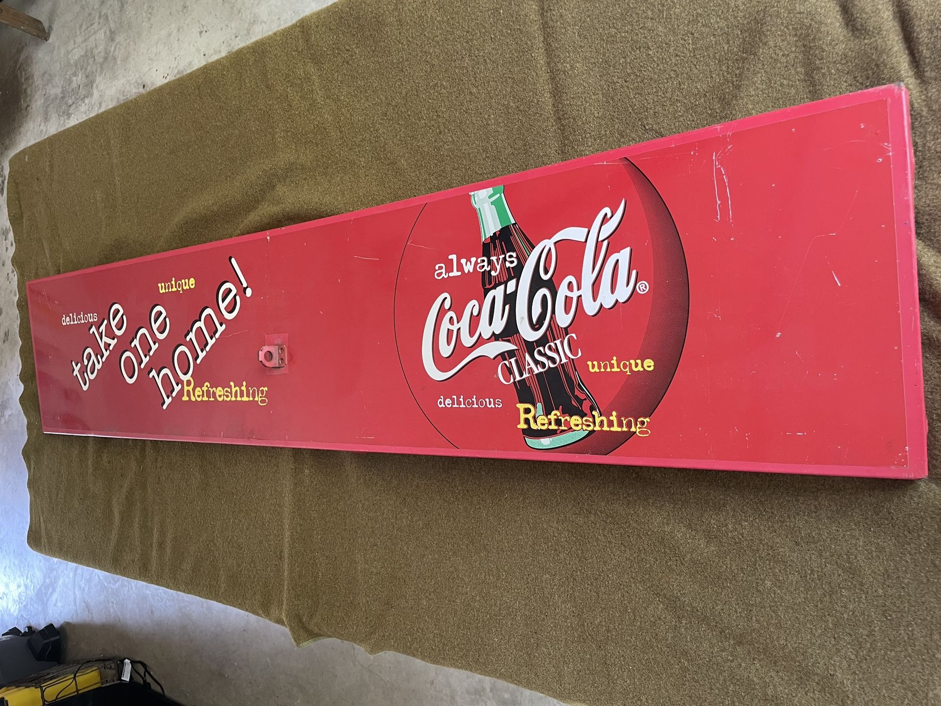 Coca Cola metal signage Measures 11” x 54”