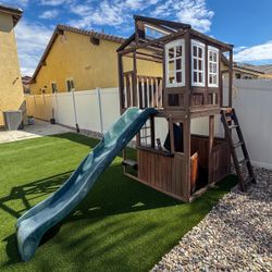 Kids Wooden Playground with Slide 