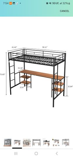 Full Size Bunk Bed With Desk